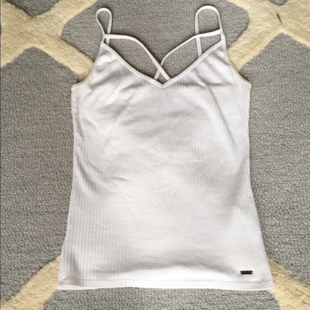 White Crisscross Tank Top